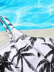 Tween Girl Tropical Print Ruched Bikini Set Summer Beach SHEIN USA