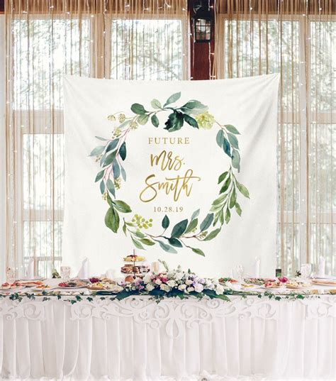 Greenery Bridal Shower Photo Backdrop Botanical Bridal Shower Etsy