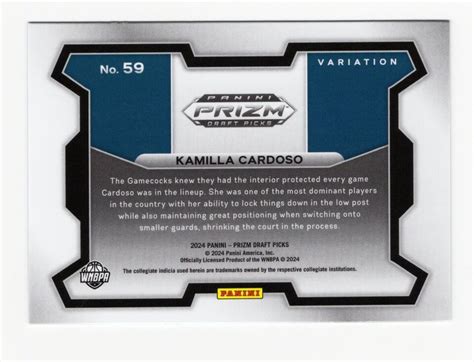 2024 Panini Prizm Draft Picks Kamilla Cardoso 59 Variation Rookie RC