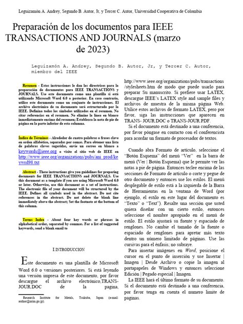 Formato Presentacion Laboratorios Ieee Es | PDF | Microsoft Word ... 