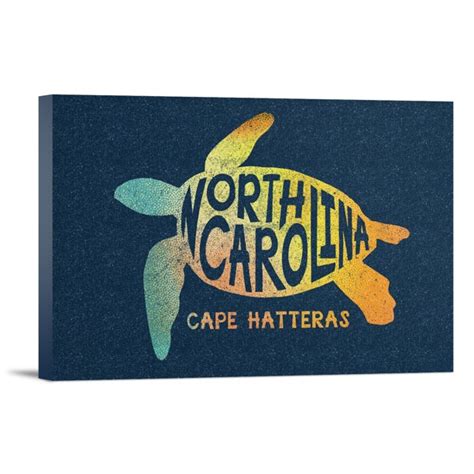 Cape Hatteras North Carolina Sea Turtle Silhouette And Typography