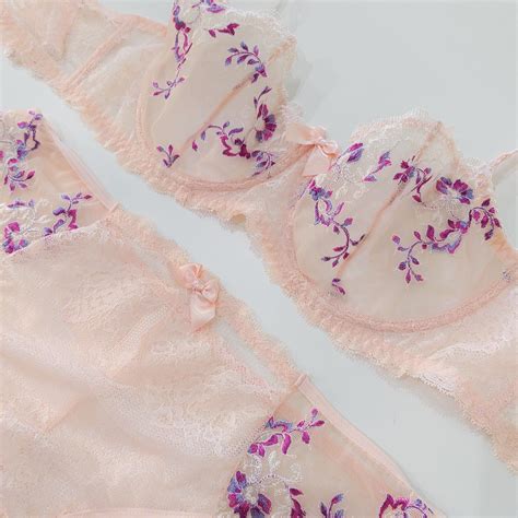 M F Crossdressers Lingerie Set Bra Sissy Mesh Balconette Bra Etsy Uk