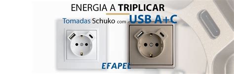 Globlec Tomada Schuko USB A C Da Efapel