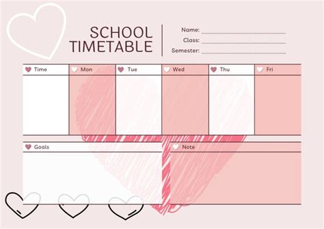 Design a school timetable by Modelmodess | Fiverr