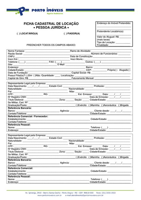 Modelo Ficha Cadastral Pessoa Juridica Word Vários Modelos