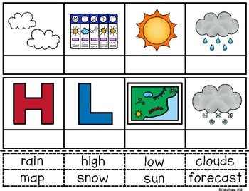 ABLLS R ALIGNED WORKBOXES Q5 Weather Matching Words To Pictures