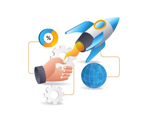 New business development launch rocket 28583230 Vector Art at Vecteezy