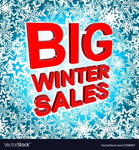 Big winter sale poster with text Royalty Free Vector Image