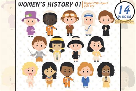 Women's History Art, Female Role Models Graphic by clipartfables ...