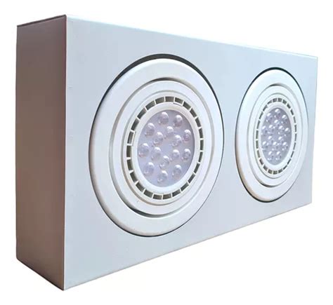 Plafon De Techo Box Ferrolux 2 Luces Ar111 Movil Gu10 C Color Blanco