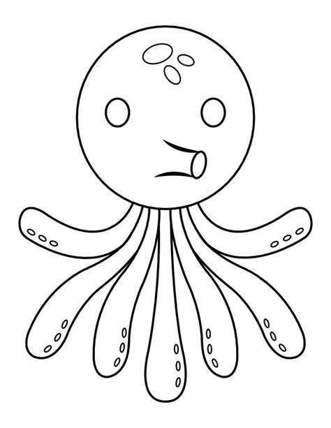 Printable Cute Octopus Coloring Page