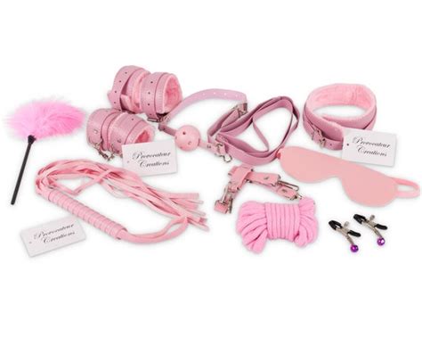 Piece Pink Bondage Bdsm Sex Set Leather Sex Toy Whip Etsy