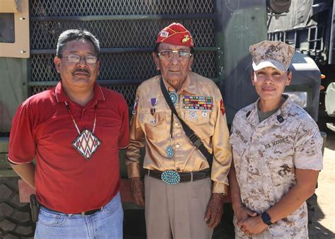 Navajo Code Talker Samuel T Holiday Poses With His Nara Dvids