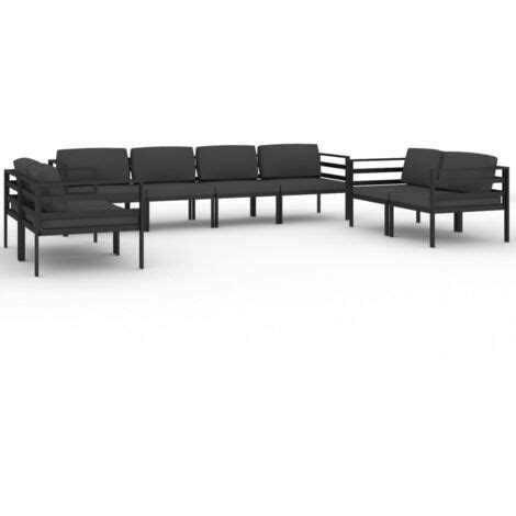 8 Tlg Garten Lounge Set Mit Kissen Aluminium Anthrazit Garten Lounge