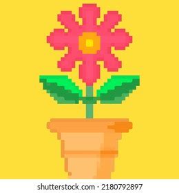 Flower Pot Pixel Art Creating Your Stock Vector (Royalty Free) 2180792897 | Shutterstock