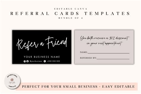 Editable Canva Referral Cards Templates Graphic By Haffa Studio