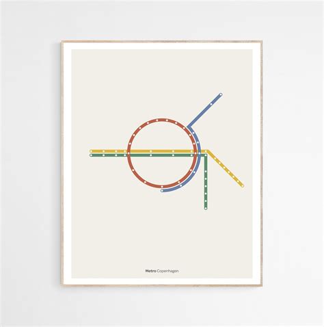 Copenhagen Metro Art Print Subway Map Copenhagen Metro Map Giclée Print ...