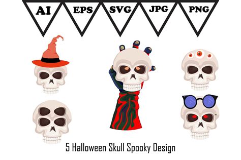 Halloween Skull Spooky Design Graphic by MaherArtDesign · Creative Fabrica