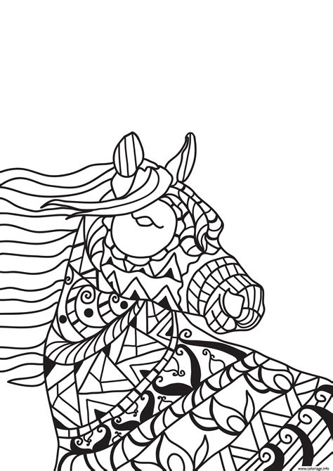 Coloriage Cheval Pour Adulte Dessin Adulte Cheval Imprimer