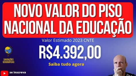 VALOR ESTIMADO DO PISO NACIONAL DA EDUCACAO EM 2023 SEGUNDO A CNTE