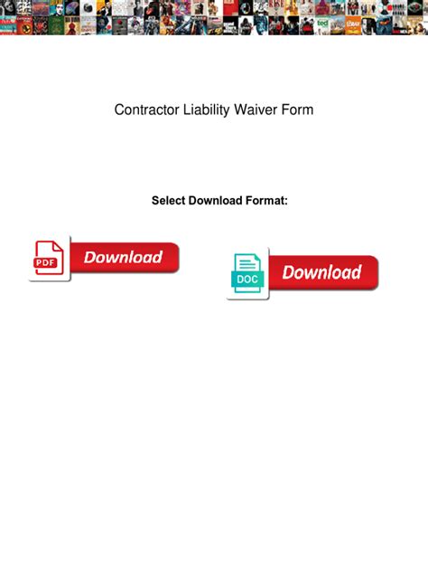 Fillable Online Contractor Liability Waiver Form Contractor Liability