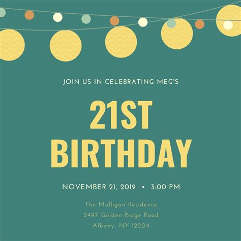 21st Birthday Invitations