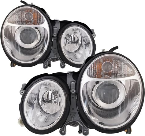 Headlightsdepot Chrome Housing Halogen Projector Headlights Compatible