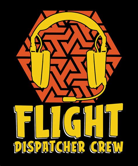 Dispatcher Thin Yellow Line Gold Police Flight Dispatcher Digital Art