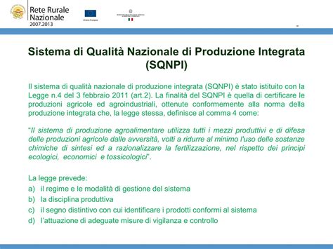 Sistema Di Qualit Nazionale Produzione Integrata Sqnpi