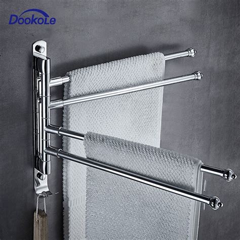 Dookole Rvs Badkamer Swivel Handdoek Bar Swing Ha Grandado