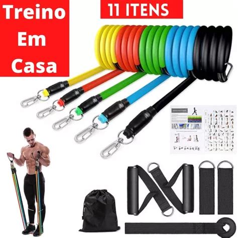 Kit Elástico Para Treino Exercícios Malhar Musculação Casa