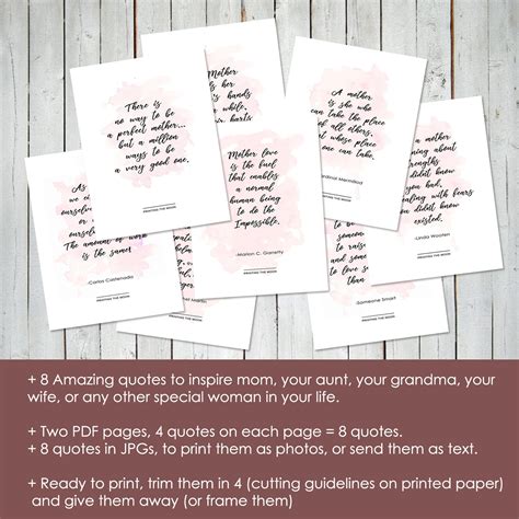 MOTHER'S DAY QUOTES, Mother Day Prints, Printable Post Card Quotes, Gift for Mom, Design Prints ...