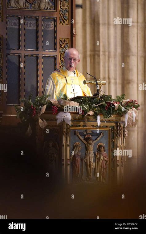 L archevêque de Canterbury Justin Welby pendant le service Eucharistie