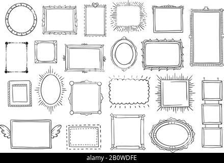 Cornice Fotografica Disegnata A Mano Bordo Immagine Stile Di Schizzo