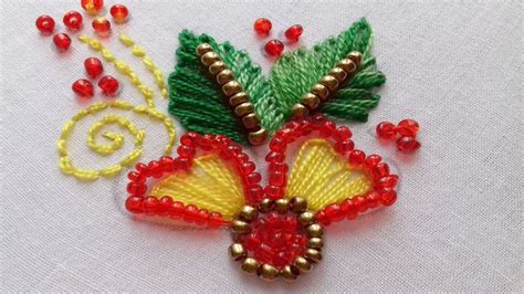 Hand Embroidery Modern Flower Embroidery Easy Flower Design Youtube