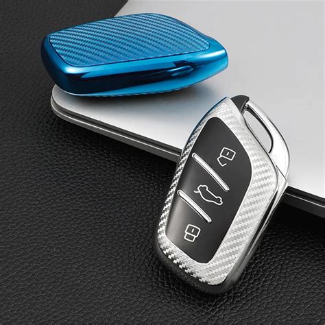 Carbon Fiber Tpu Car Smart Key Case For Roewe Rx I Erx I Rx Rx