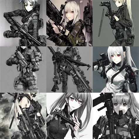 M Sopmod Ii From Girl S Frontline Ilustration By Stable Diffusion