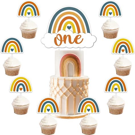 Amazon Boho Rainbow Cake Topper St Birthday Retro Boho Rainbow