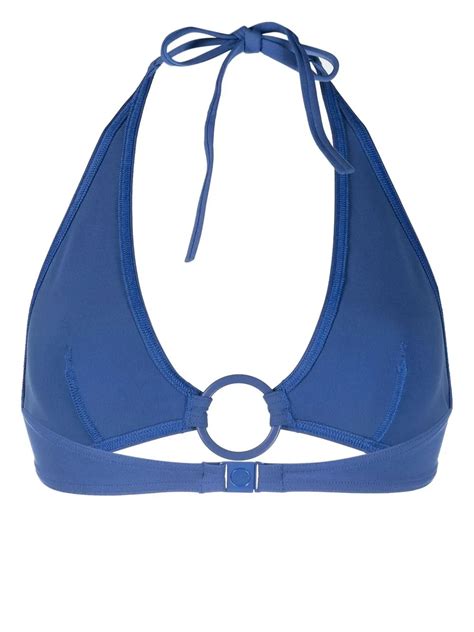 Eres Leandra Triangle Bikini Top In Blue Modesens