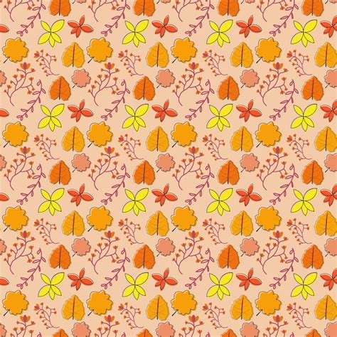 Premium Vector Seamless Autumn Pattern With Colorful Leaves Perfect