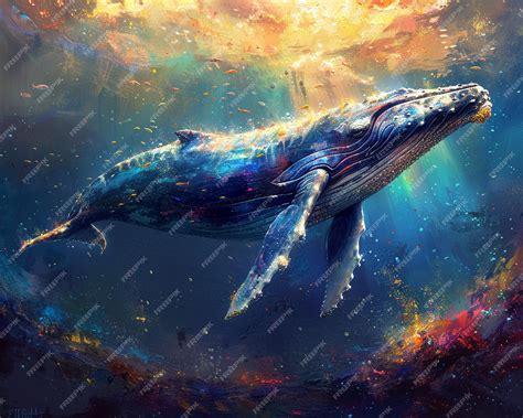 Premium Photo | Whale diving into the depths