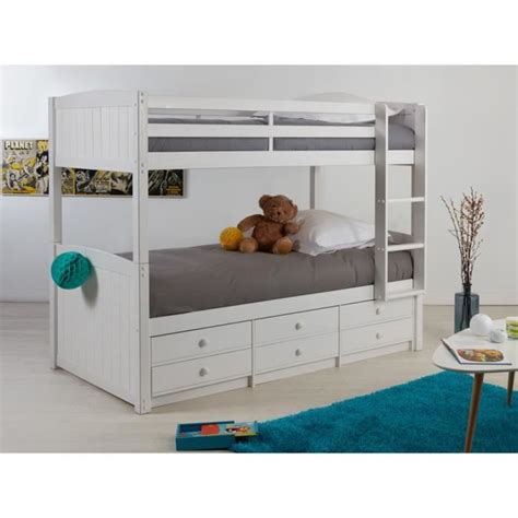 Lits superposés séparables ANCHISE 90 190cm Avec rangements Laqué