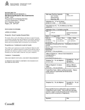 Fillable Online Bid Receiving Rception Des Sousmissions