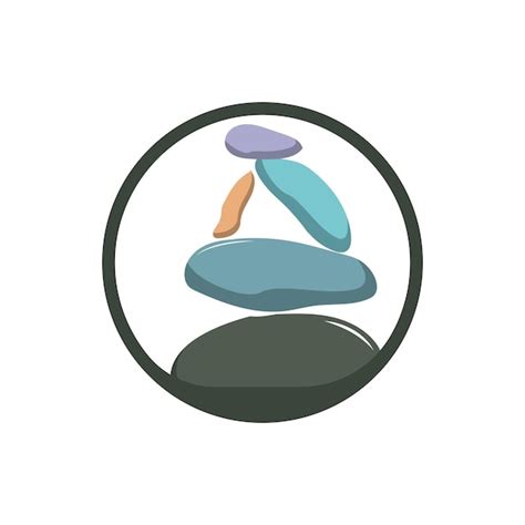 Premium Vector Stone Logo Vector Zen Meditation Stone Balance