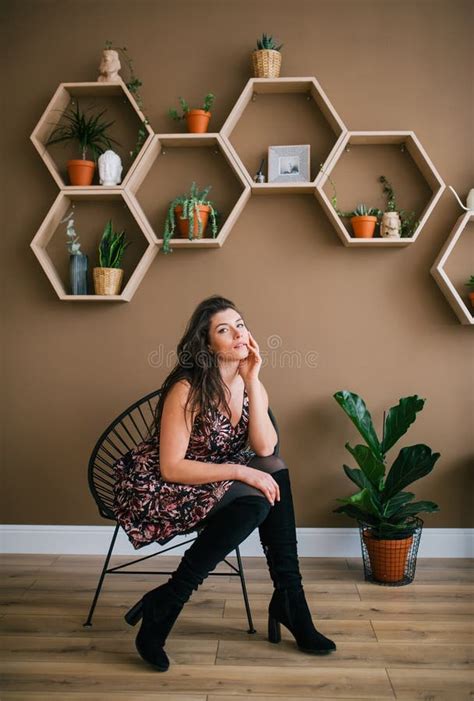 Beautiful Brunette Posing In Studio Stock Image Image Of Adult Posing