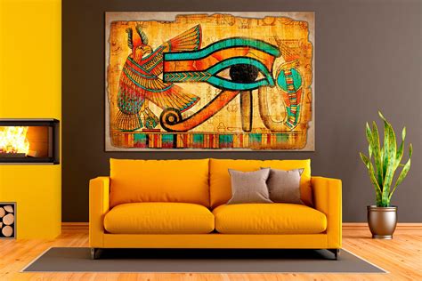 Ancient Egypt Eye Of Horus Papyrus Wall Art Decor Modern Art Etsy