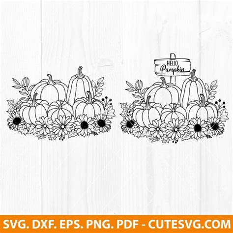 Sunflower Pumpkin Svg Bundle Sunflower Svg Fall Svg