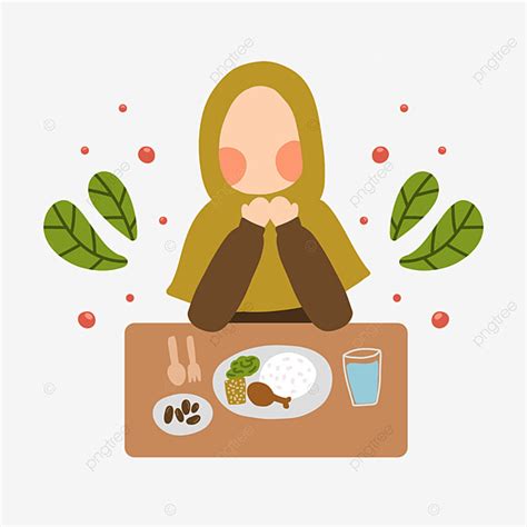 Gambar Muslimah Makan Buka Puasa Atau Sahur Di Bulan Ramadhan Buka