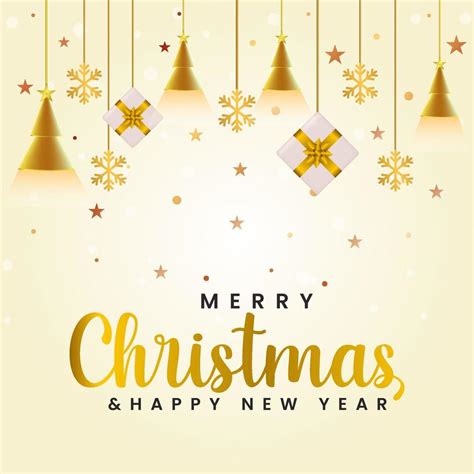 Merry Christmas Golden Banner 13105684 Vector Art At Vecteezy