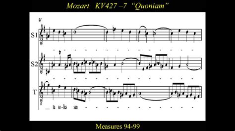 Mozart Great Mass In C Minor KV 427 7 Quoniam Score YouTube